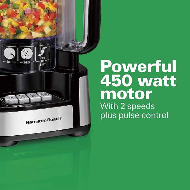 Hamilton Beach 12-Cup Stack & Snap Food Processor & Vegetable Chopper, Black