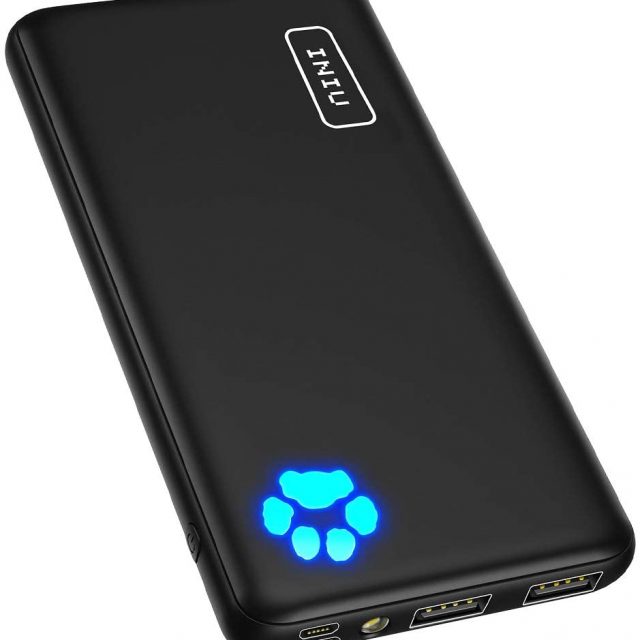 INIU Portable Compact Slimmest & Lightest Charger, Power bank, Battery Pack with Triple 3A High-Speed 10000mAh Capacity, with Flashlight, Compatible with Smart Phones, Ipads, Smart Tablets, Android Devices, IOS devices and More