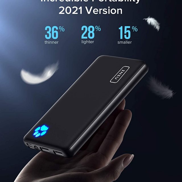 INIU Portable Compact Slimmest & Lightest Charger, Power bank, Battery Pack with Triple 3A High-Speed 10000mAh Capacity, with Flashlight, Compatible with Smart Phones, Ipads, Smart Tablets, Android Devices, IOS devices and More