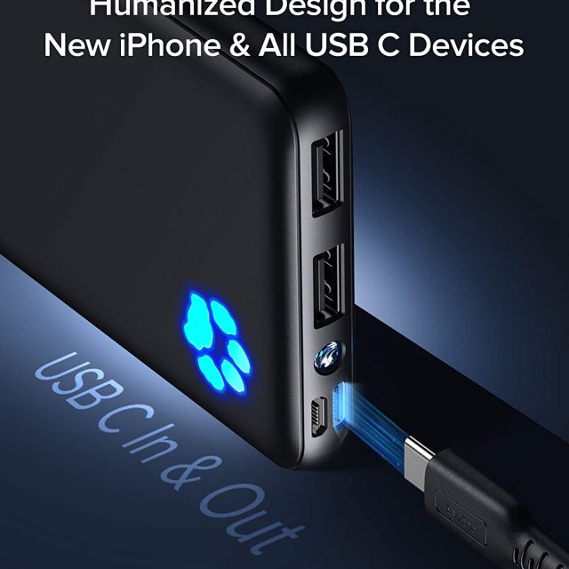 INIU Portable Compact Slimmest & Lightest Charger, Power bank, Battery Pack with Triple 3A High-Speed 10000mAh Capacity, with Flashlight, Compatible with Smart Phones, Ipads, Smart Tablets, Android Devices, IOS devices and More