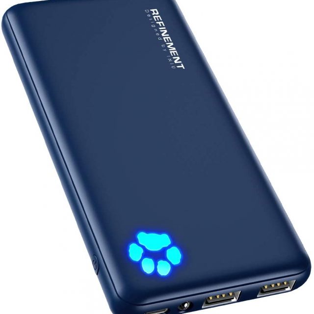 INIU Portable Compact Slimmest & Lightest Charger, Power bank, Battery Pack with Triple 3A High-Speed 10000mAh Capacity, with Flashlight, Compatible with Smart Phones, Ipads, Smart Tablets, Android Devices, IOS devices and More
