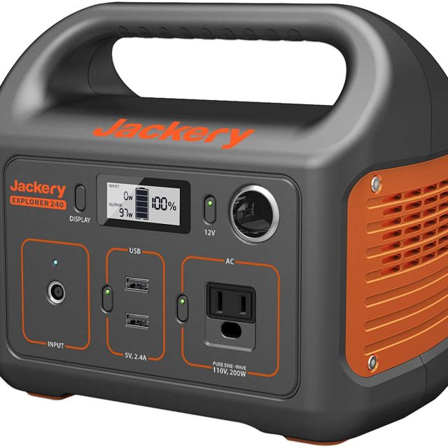 Jackery Portable Power Station Explorer 240 Generator Adapter Charger, 240Wh Backup Lithium Battery, 110V/200W Pure Sine Wave AC Outlet, Solar Generator (Solar Panel Not Included) for Outdoors and Emergencies
