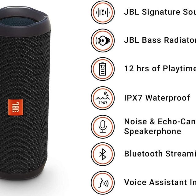 JBL FLIP 4 – Waterproof Portable Compact Bluetooth Speaker – Black