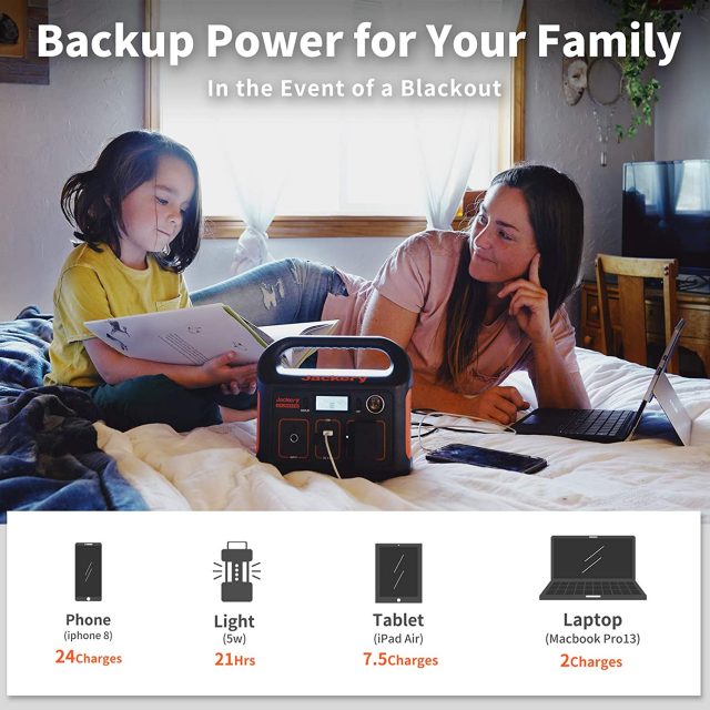 Jackery Portable Power Station Explorer 240 Generator Adapter Charger, 240Wh Backup Lithium Battery, 110V/200W Pure Sine Wave AC Outlet, Solar Generator (Solar Panel Not Included) for Outdoors and Emergencies