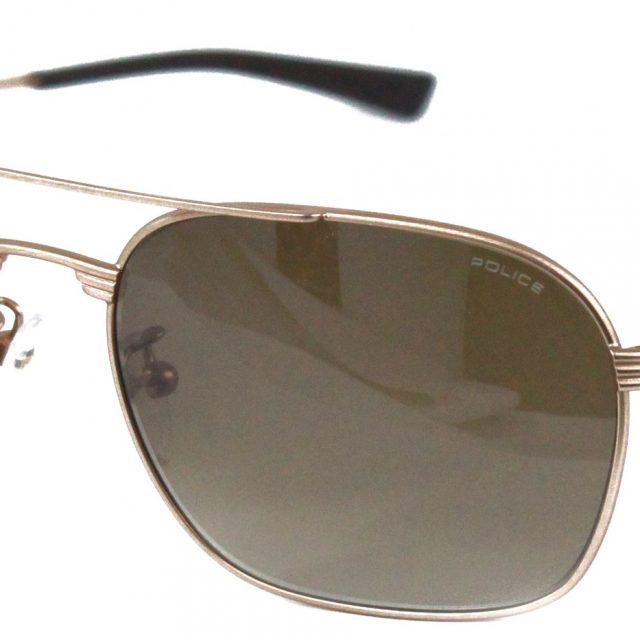 Police S8952M 648X Aviator Sunglasses Brown Polarized Lens with UVA and UVB Protection