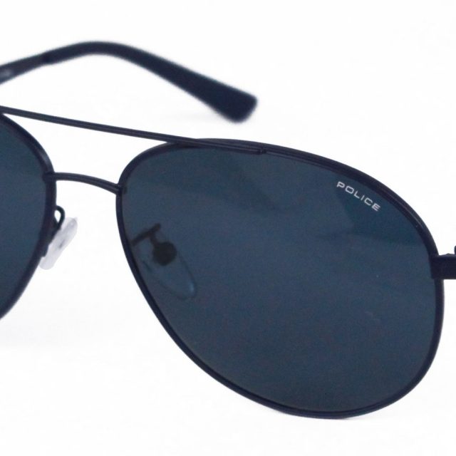 Police SPL344 1HLP Aviator Sunglasses Blue Polarized Lens with UVA and UVB Protection