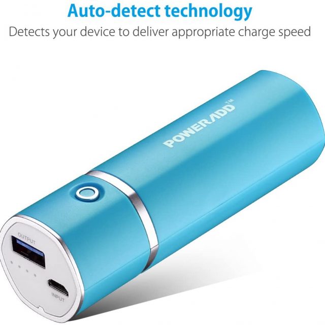 POWERADD Slim 2 5000mAh External Battery 2.1 A Output Most Compact, Portable & Efficient Smart Charger Power bank for Android and IOS devices and More