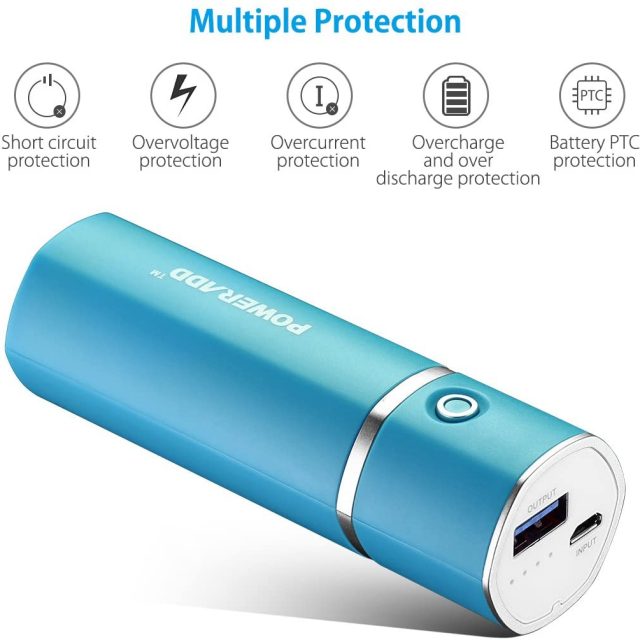 POWERADD Slim 2 5000mAh External Battery 2.1 A Output Most Compact, Portable & Efficient Smart Charger Power bank for Android and IOS devices and More