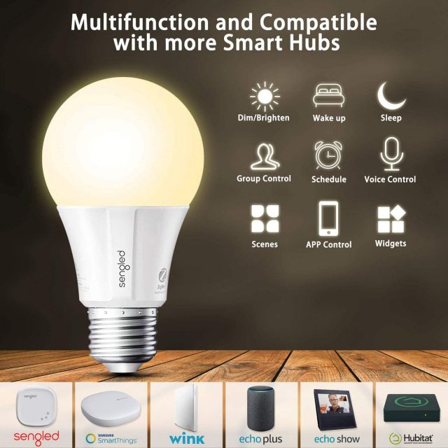Sengled Smart light Bulb Starter Kit, Compatible with Alexa & Google Home, Support 2.4G & 5G, A19 Alexa Light Bulbs, Smart LED Soft White Light, 9W, 2 Smart Bulbs & 1 Smart Hub