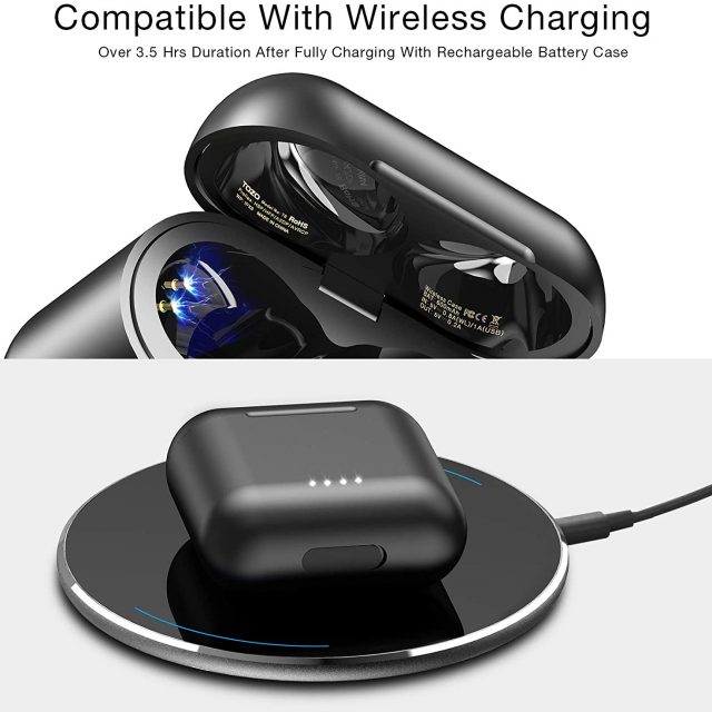 TOZO T6 True Wireless Earbuds Bluetooth Headphones Touch Control with Wireless Charging Case IPX8 Waterproof TWS Stereo Earphones in-Ear Built-in Mic with Noise Reduction Headset Premium Deep Bass for Sports and Leisure All Colors