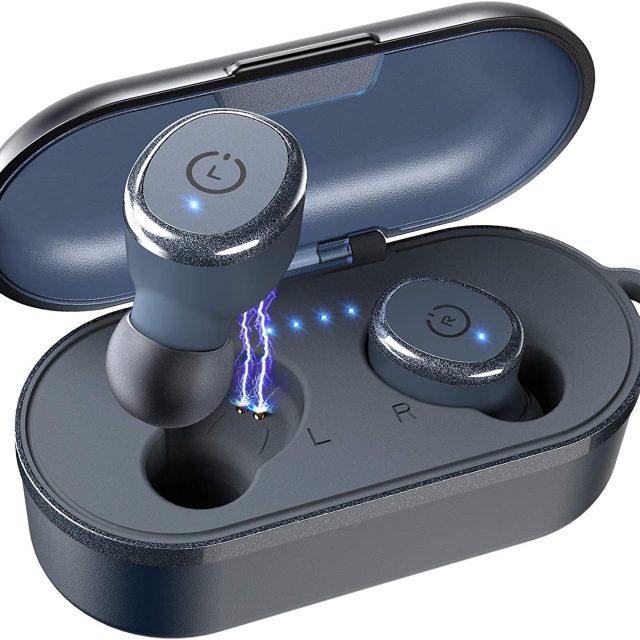 TOZO T10 Bluetooth 5.0 Wireless Earbuds with Wireless Charging Case IPX8 Waterproof TWS Stereo Headphones in Ear Built in Mic with Noise Reduction Headset Premium Sound with Deep Bass for Sport and Leisure All Colors