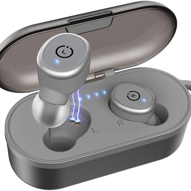 TOZO T10 Bluetooth 5.0 Wireless Earbuds with Wireless Charging Case IPX8 Waterproof TWS Stereo Headphones in Ear Built in Mic with Noise Reduction Headset Premium Sound with Deep Bass for Sport and Leisure All Colors