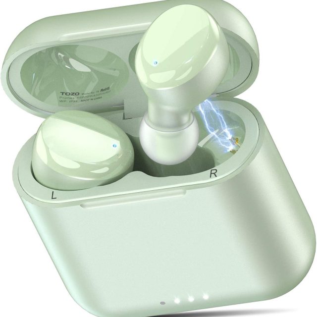 TOZO T6 True Wireless Earbuds Bluetooth Headphones Touch Control with Wireless Charging Case IPX8 Waterproof TWS Stereo Earphones in-Ear Built-in Mic with Noise Reduction Headset Premium Deep Bass for Sports and Leisure All Colors