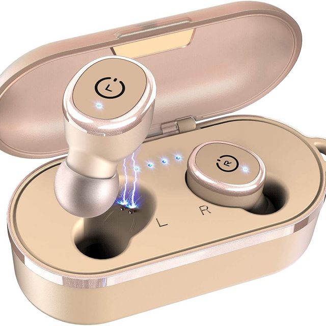 TOZO T10 Bluetooth 5.0 Wireless Earbuds with Wireless Charging Case IPX8 Waterproof TWS Stereo Headphones in Ear Built in Mic with Noise Reduction Headset Premium Sound with Deep Bass for Sport and Leisure All Colors