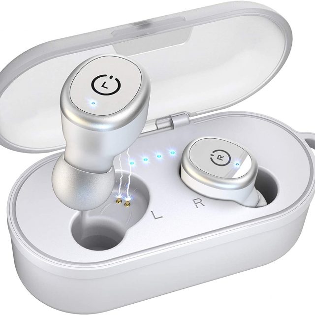 TOZO T10 Bluetooth 5.0 Wireless Earbuds with Wireless Charging Case IPX8 Waterproof TWS Stereo Headphones in Ear Built in Mic with Noise Reduction Headset Premium Sound with Deep Bass for Sport and Leisure All Colors