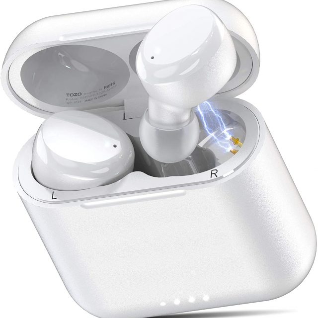 TOZO T6 True Wireless Earbuds Bluetooth Headphones Touch Control with Wireless Charging Case IPX8 Waterproof TWS Stereo Earphones in-Ear Built-in Mic with Noise Reduction Headset Premium Deep Bass for Sports and Leisure All Colors