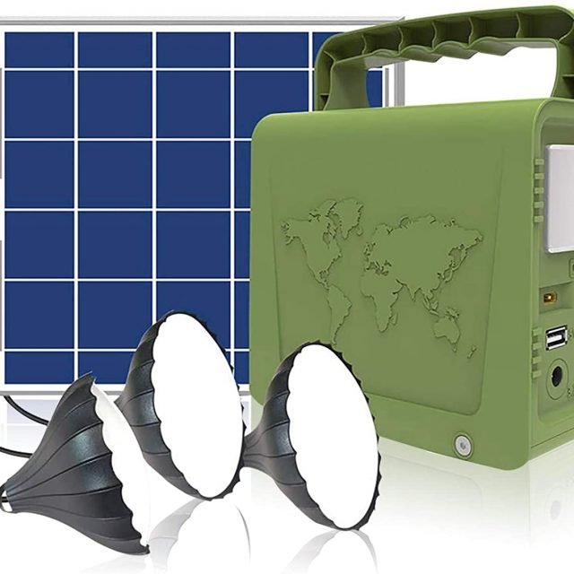 WAWUI Portable Power Station, Solar Generator with Solar Panel & Flashlights for Home Emergency Backup Power, Camping Lights with Battery, USB DC Outlets, best for Travelling, Camping and Emergency Backup at Home and Offices (42Wh)