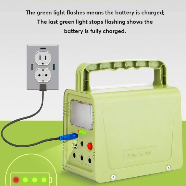 WAWUI Portable Power Station, Solar Generator with Solar Panel & Flashlights for Home Emergency Backup Power, Camping Lights with Battery, USB DC Outlets, best for Travelling, Camping and Emergency Backup at Home and Offices (42Wh)