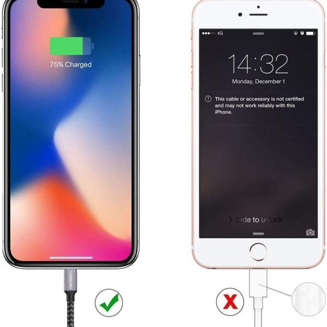 Yunsong 3-Pack 6 feet Nylon Braided Lightning Cable Charging Cord USB Cable Compatible with iPhone 11 Pro Max XS XR X 8 7 6S 6 Plus SE 5S / Iphone Cable Charger