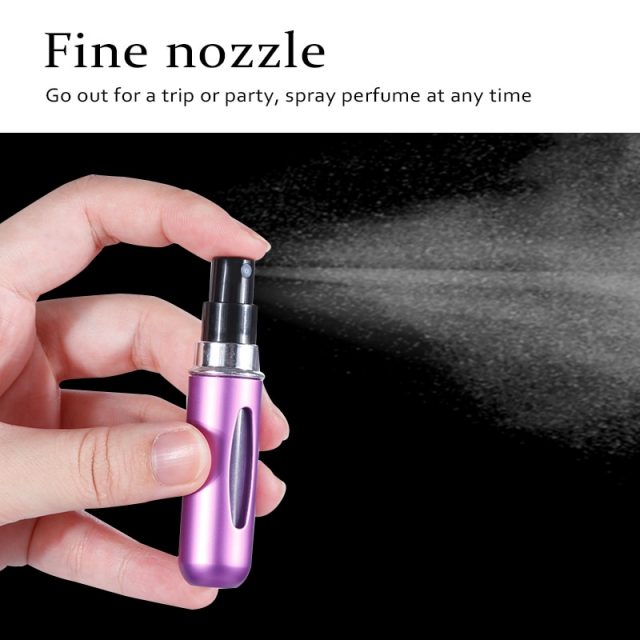 8ml 5ml Refillable Mini Perfume Spray Bottle Aluminum Sprayer Scent Pump Atomizer Portable Travel Empty Cosmetic Container Tool