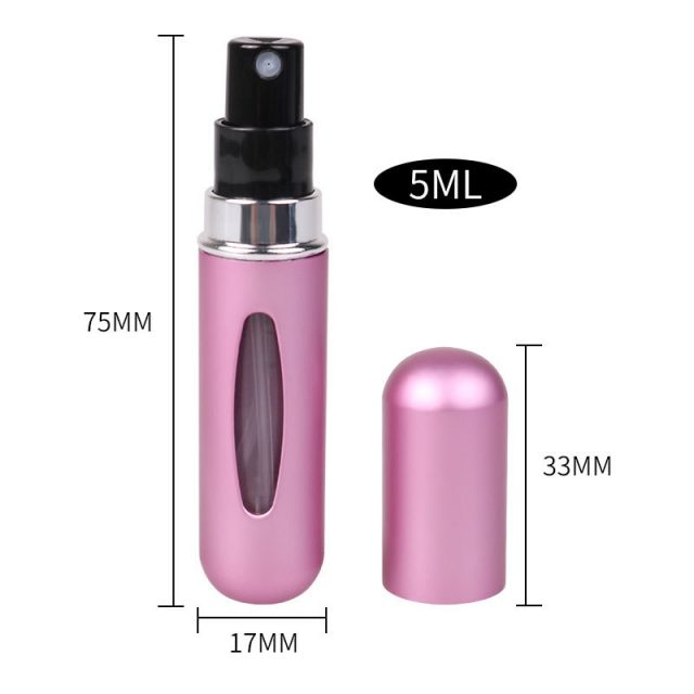 8ml 5ml Refillable Mini Perfume Spray Bottle Aluminum Sprayer Scent Pump Atomizer Portable Travel Empty Cosmetic Container Tool