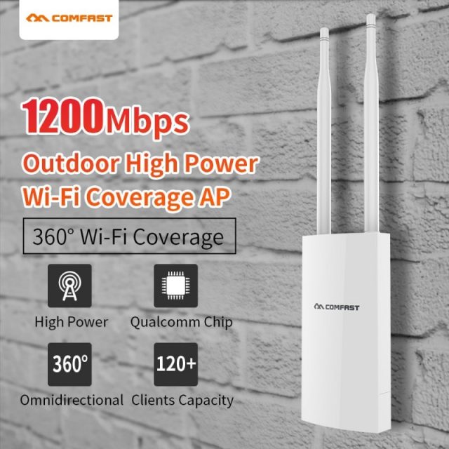 High Power  Wireless wi fi Router 500mW 300M~1200Mbps Outdoor AP Wide-Area Wi-Fi Amplifier With 360-Degree Omnidirection Antenna