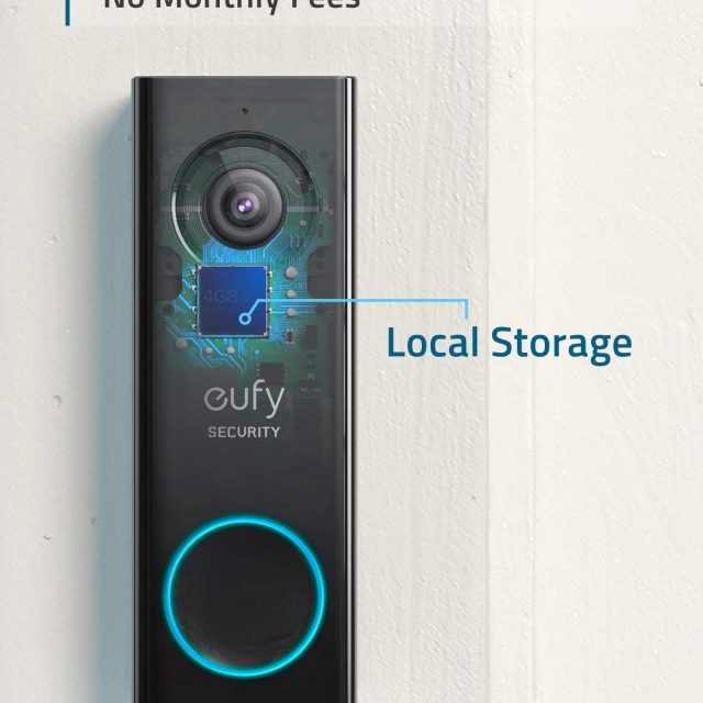 eufy Security and Safety, Wi-Fi Video Doorbell, HD 1080p-Grade, No Monthly Fees, Secure Local Storage, Human Detection, Free Chime, Requires Existing Wiring