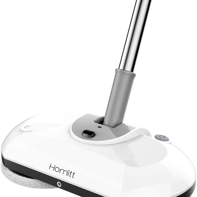 Homitt Electric Spin Power Scrubber, Electric Cordless Mop with 4 Replaceable Microfiber & Reusable Mop Pads for Cleaning Hardwood Floor and Tile