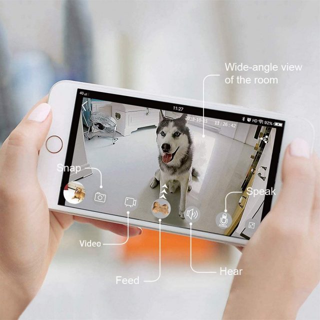 SKYMEE 8L Smart Wi-Fi Pet Feeder Automatic Food Dispenser for Cats & Dogs with Camera 1080P Full HD Pet Treat Dispenser with Night Vision Camera and 2-Way Audio, Wi-Fi Enabled App for iPhone and Android