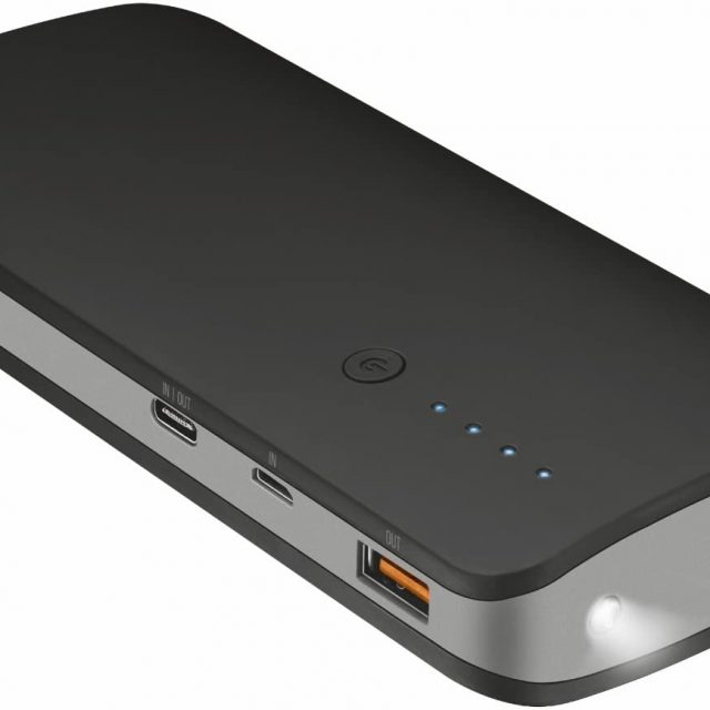 Trust Urban Fast Charge Power Bank 10000mAh Portable Charger and Battery Pack for Smartphone, Tablet and More, USB-C and USB-A Port