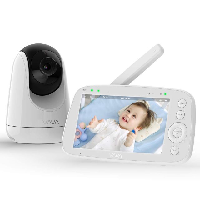 VAVA Baby Monitor 720P HD 5″ Screen Display Video Baby Monitor with Camera and Audio, IPS Screen, 900ft Range, 4500 mAh Battery, Two-Way Audio, One-Click Zoom, Night Vision and Thermal Monitor for Safety and Security