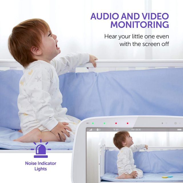 VAVA Baby Monitor 720P HD 5″ Screen Display Video Baby Monitor with Camera and Audio, IPS Screen, 900ft Range, 4500 mAh Battery, Two-Way Audio, One-Click Zoom, Night Vision and Thermal Monitor for Safety and Security