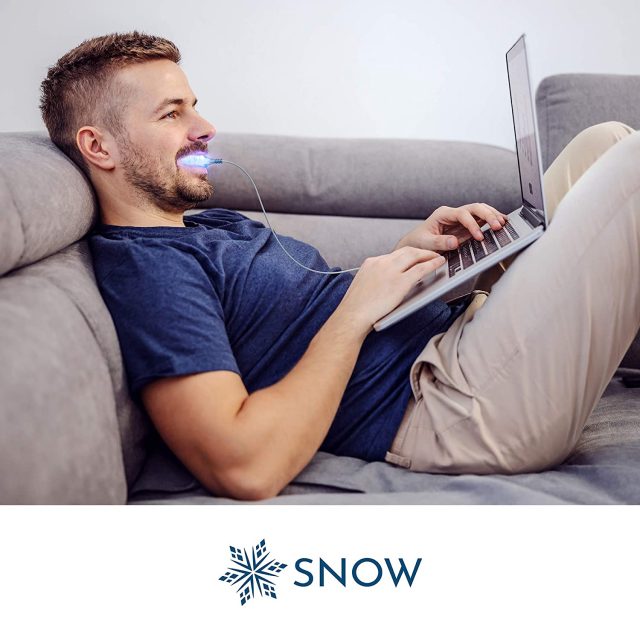 SNOW Teeth Whitening Kit with LED Light | Complete at Home Whitening System – Best Results – Safe for Sensitive Teeth, Braces, Bridges, Crowns, Caps & Veneers