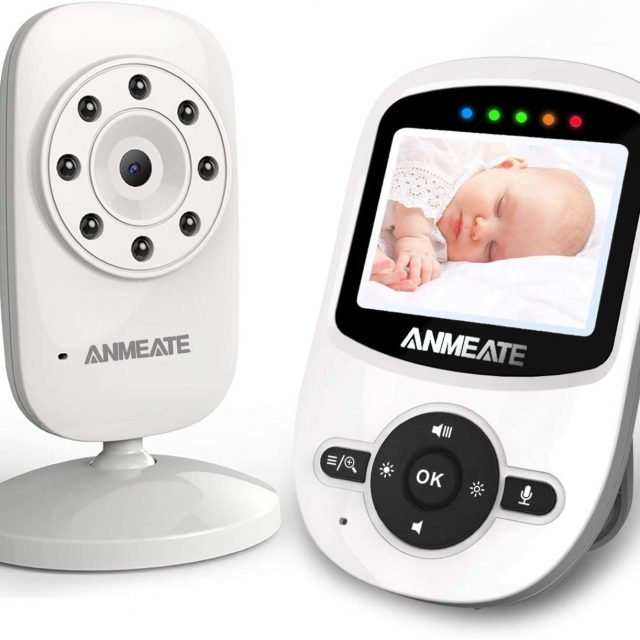 ANMEATE Video Baby Monitor with Digital Camera 2.4Ghz Wireless Video Monitor with Temperature Monitor, 960 feet Transmission Range, 2-Way Talk, Night Vision, High Capacity Battery
