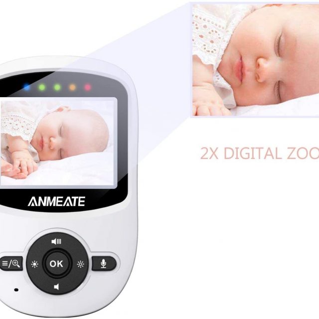 ANMEATE Video Baby Monitor with Digital Camera 2.4Ghz Wireless Video Monitor with Temperature Monitor, 960 feet Transmission Range, 2-Way Talk, Night Vision, High Capacity Battery