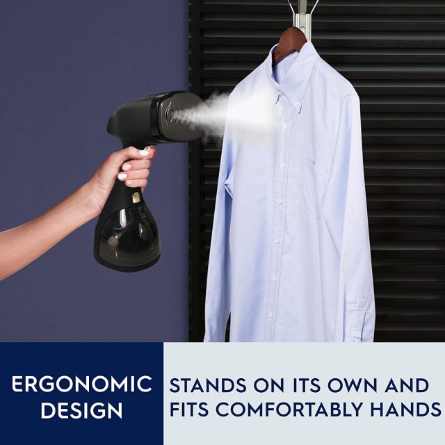 Electrolux Portable Handheld Garment and Fabric Steamer and Surface Steamer Sanitizer 1500 Watts, Rapid Heating Ceramic Sole Plate Steam Nozzle, 2 in 1 Fabric Wrinkle Remover and Clothing Iron, with Fabric Brush and Lint Brush