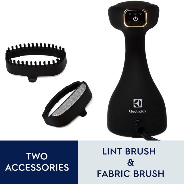 Electrolux Portable Handheld Garment and Fabric Steamer and Surface Steamer Sanitizer 1500 Watts, Rapid Heating Ceramic Sole Plate Steam Nozzle, 2 in 1 Fabric Wrinkle Remover and Clothing Iron, with Fabric Brush and Lint Brush