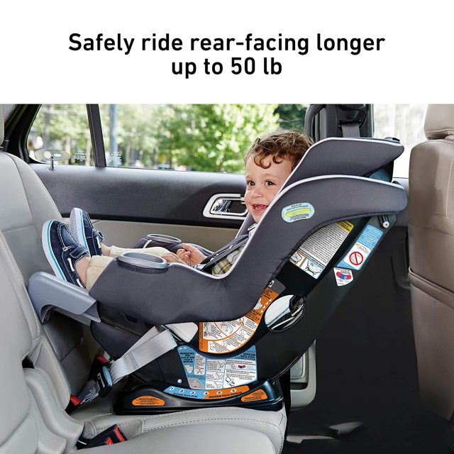 Graco Extend2Fit Convertible Car Seat, Ride Rear Facing Longer with Extend2Fit, Gotham for Child’s Safety