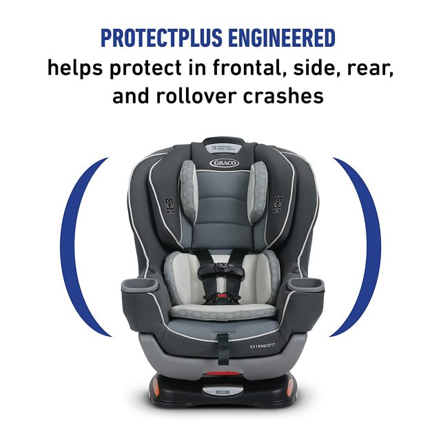Graco Extend2Fit Convertible Car Seat, Ride Rear Facing Longer with Extend2Fit, Gotham for Child’s Safety